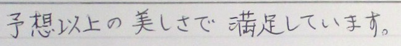 予想以上の美しさで満足しています。